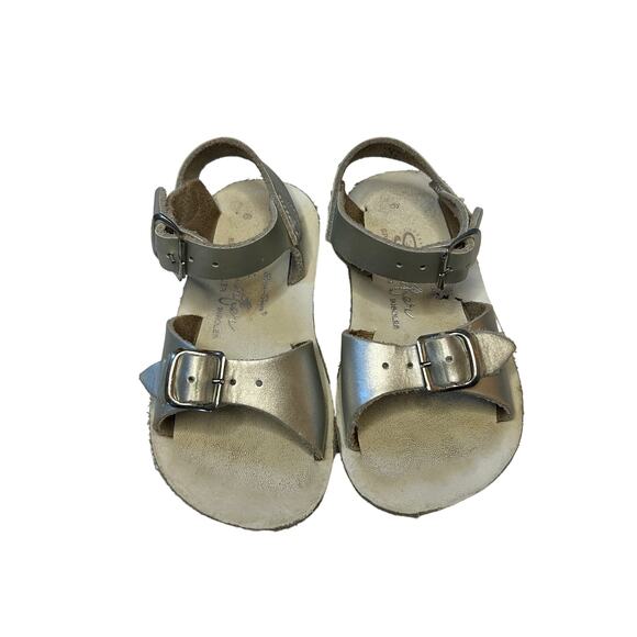 Saltwater Metallic Silver Sandals 6 - Picture 1 of 4